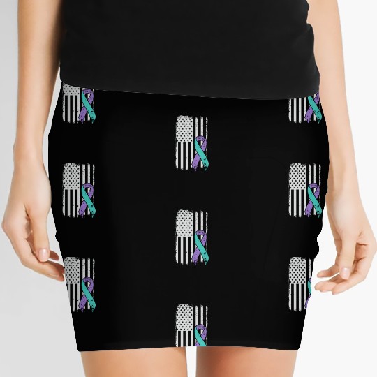 Suicide Prevention Awareness Ribbon - USA American Women's Mini Skirts