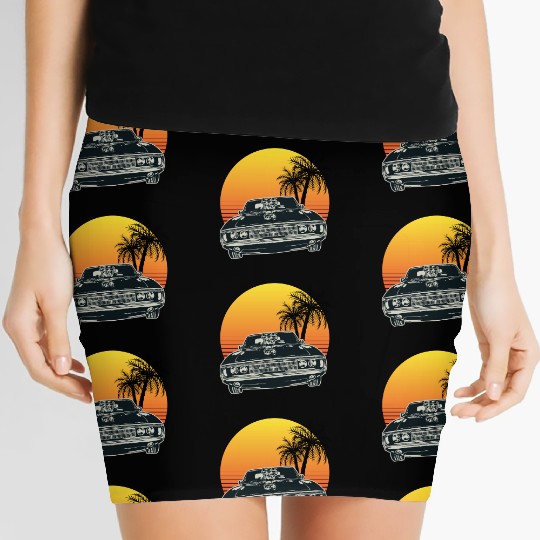 Muscle Car Sunset Women's Mini Skirts