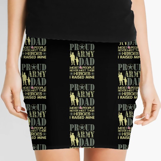 Proud Army National Guard Dad American Flag Women's Mini Skirts