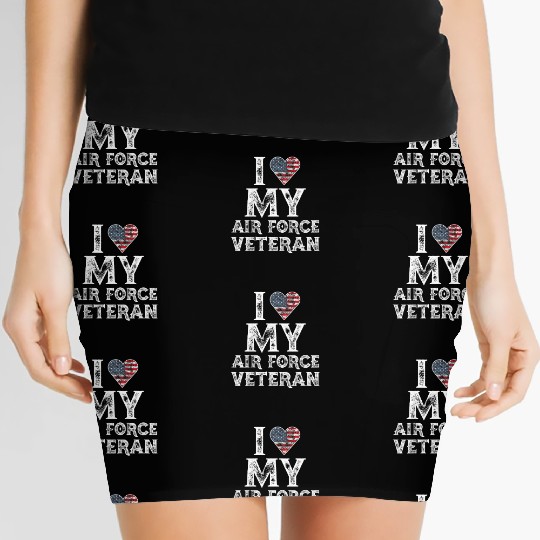 I Love My Air Force Veteran Vintage Gift Women's Mini Skirts