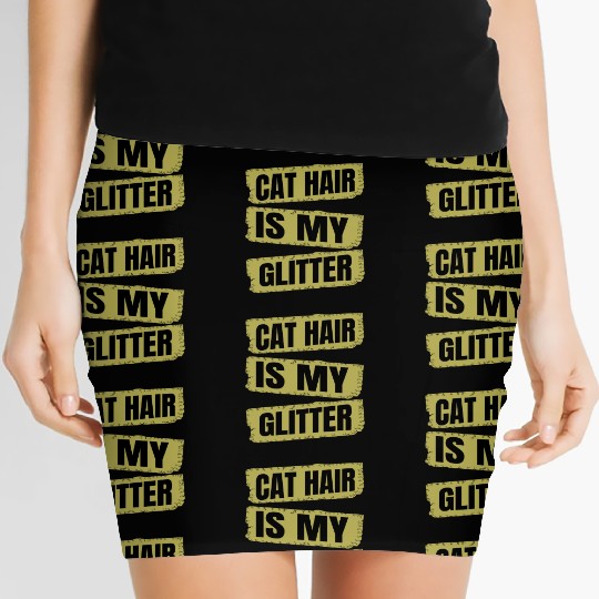 funny cat funny sayings play cat mom cat face Women's Mini Skirts