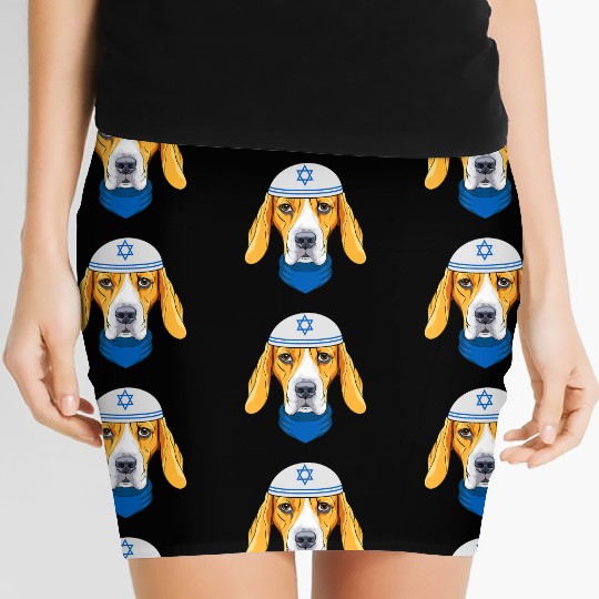 Cute Beagle Hanukkah Funny Dog Lover Jewish Gift Women's Mini Skirts