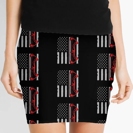 Bow deer hunting American flag gift for Bow Women's Mini Skirts