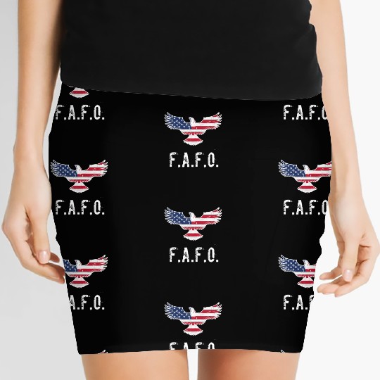 Patriotic American Flag Eagle FAFO / F.A. & F.O. B Women's Mini Skirts
