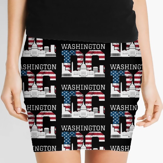 Washington Dc Capitol Hill Usa Flag Souvenir Gift Women's Mini Skirts