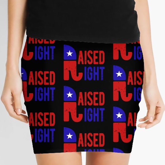 Raised Right Proud Republican Elephant Logo Usa Women's Mini Skirts