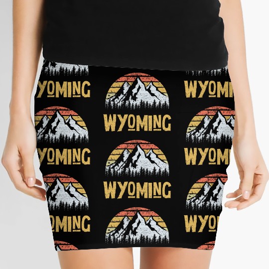 Vintage Retro Wy Wyoming Us Mountain State Women's Mini Skirts