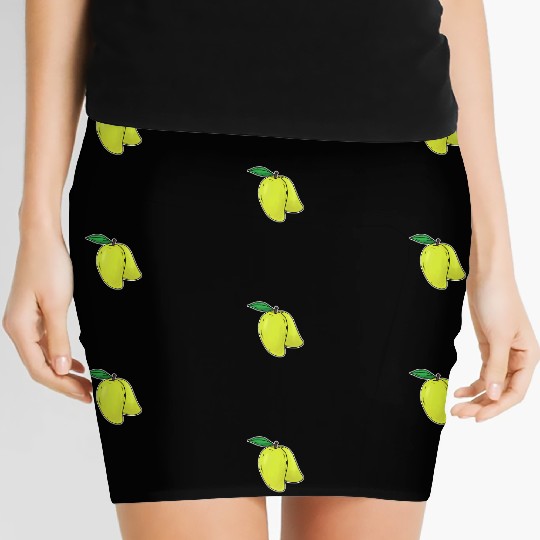 Mango hand drawn fruits summer Women's Mini Skirts