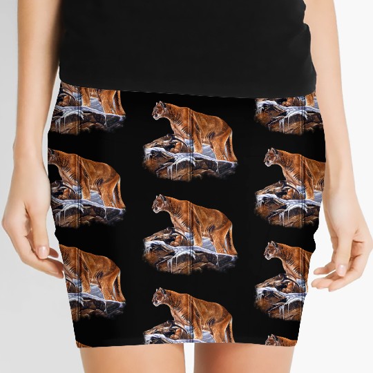 Mountain Lion Cougar Women's Mini Skirts