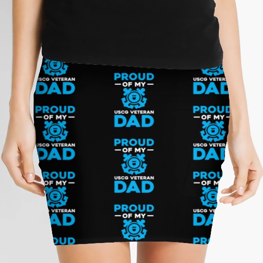 Proud Of My USCG Veteran Dad Coast Guard Women's Mini Skirts