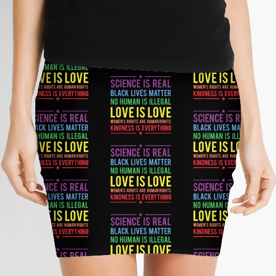 Kindness is EVERYTHING Science is Real Women's Mini Skirts