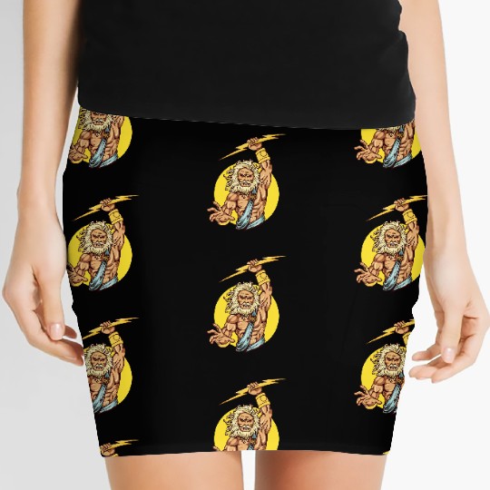 Comic - God Zeus Lightning - bright Women's Mini Skirts