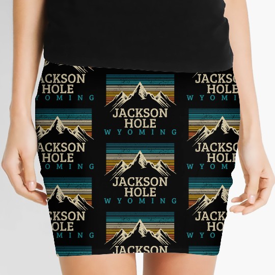 Jackson Hole Wyoming Vintage Mountains Nature Souv Women's Mini Skirts