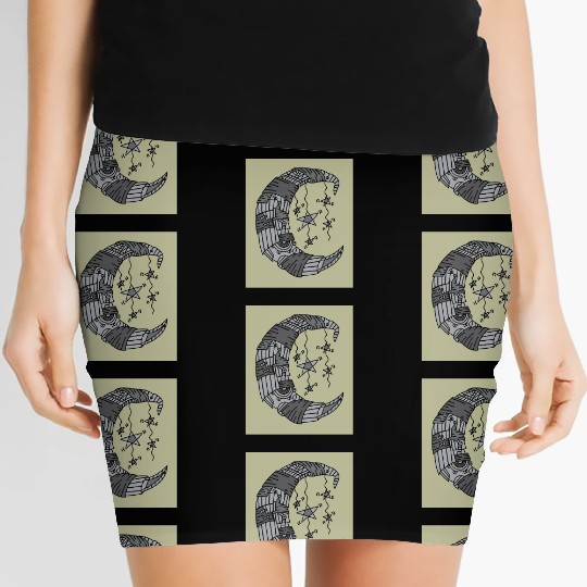 Moon Stars In The Dark Night Women's Mini Skirts