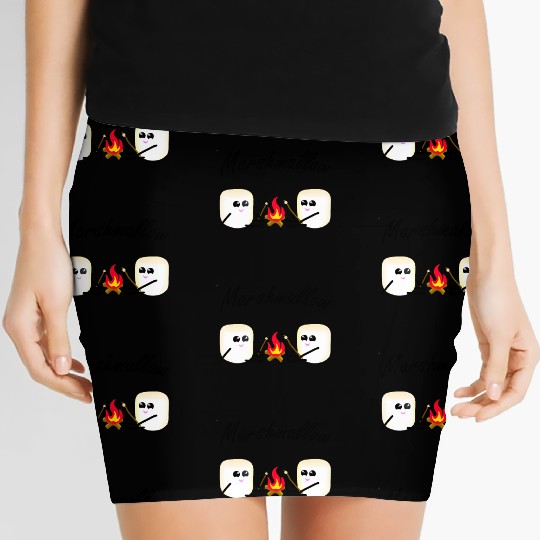 Marshmallow candy sweet camping kids Women's Mini Skirts