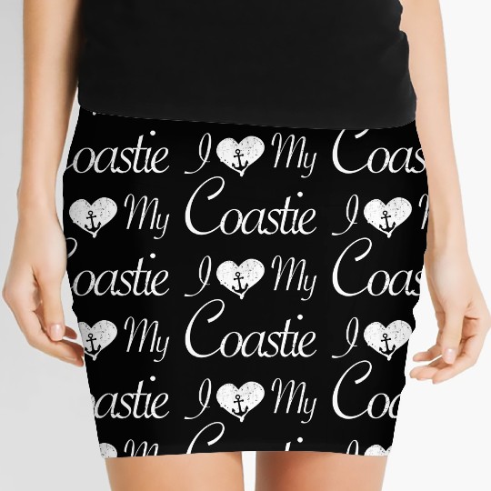 I Love My Coastie Coast Guard Gift Women's Mini Skirts