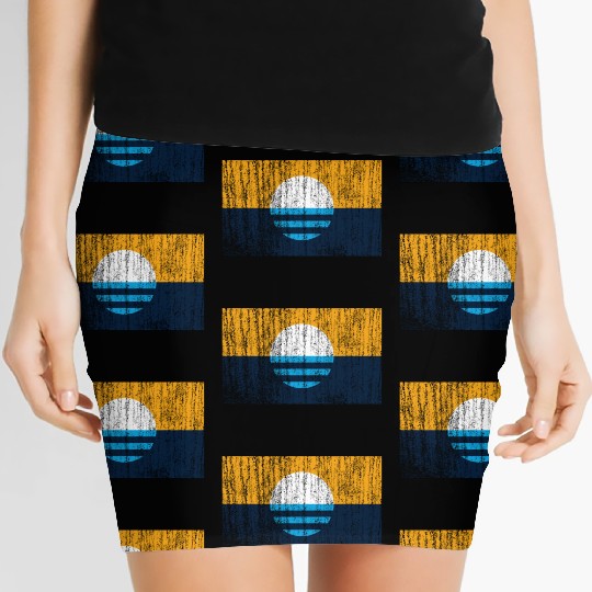 People'S Flag Of Milwaukee Vintage Style Distresse Women's Mini Skirts
