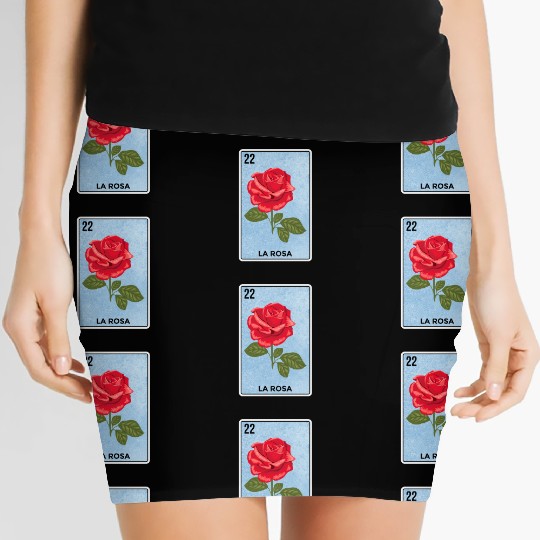 La Rosa Red Rose Mexico Lottery Bingo Funny Card Women's Mini Skirts