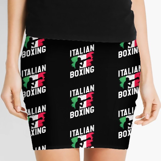 Italian Flag Boxing Gloves Sports Women's Mini Skirts