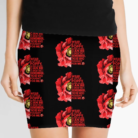 Veterans Red Poppy I Wear A Little Poppy And Women's Mini Skirts