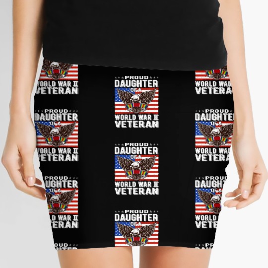 Proud Daughter Of A World War 2 Veteran Patriotic Women's Mini Skirts