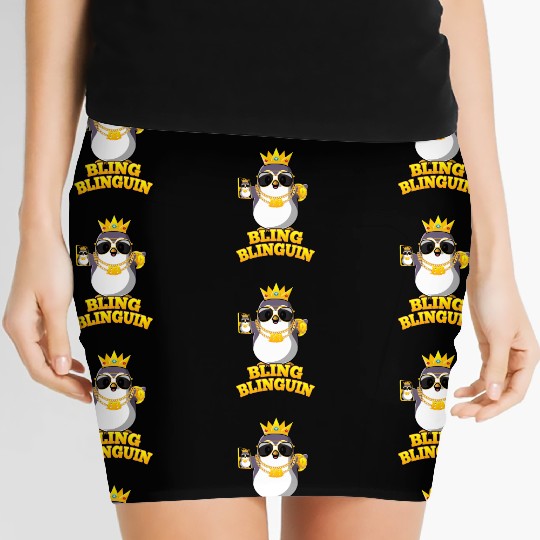 Bling Blinguin Pinguin Women's Mini Skirts