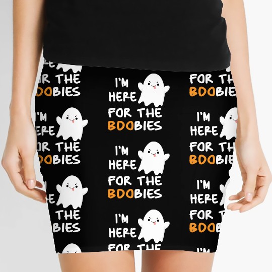 I'm Here For the Boobies Funny Baby Halloween Women's Mini Skirts
