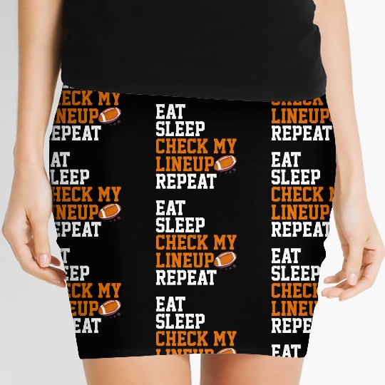 Fantasy Football Eat Sleep Check My Lineup Draft Women's Mini Skirts