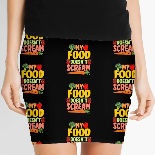 Vegan Vegetarier My Food Doesn't Scream Women's Mini Skirts