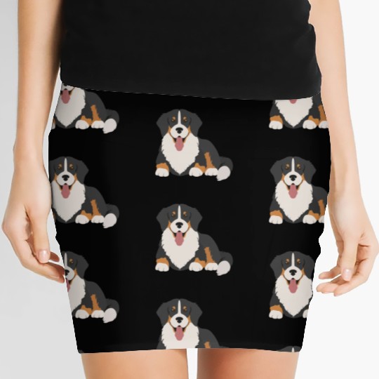 Bernese Mountain Dog Face Women's Mini Skirts