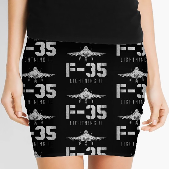 F 35 Lightning II US Airborne Fighter Pilot Women's Mini Skirts