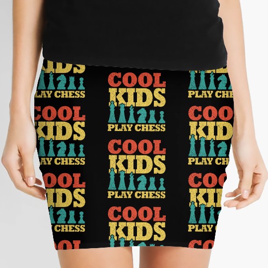 Chess Board Game Player Lover Cool Kids Women's Mini Skirts