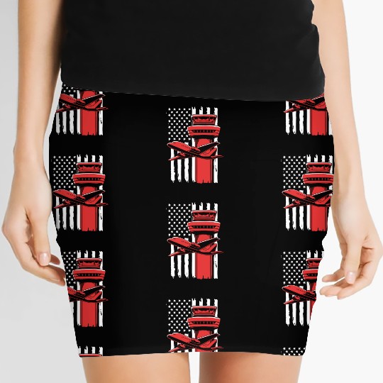 Pilot American Flag Air Traffic Controller Women's Mini Skirts