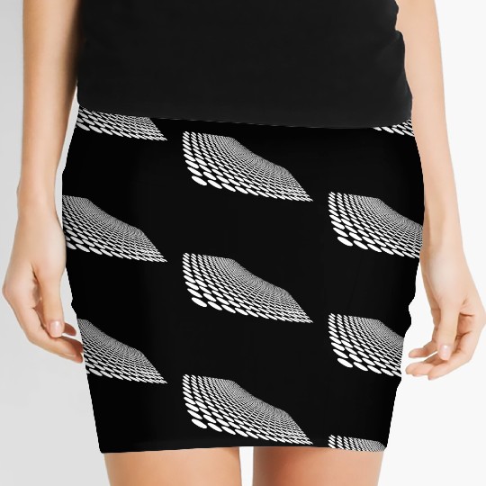 Geometric Points On A Curved Horizon Surface Women's Mini Skirts