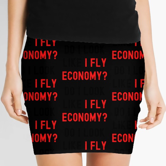 Do I Look Like I Fly Economy, Distressed Red Black Women's Mini Skirts