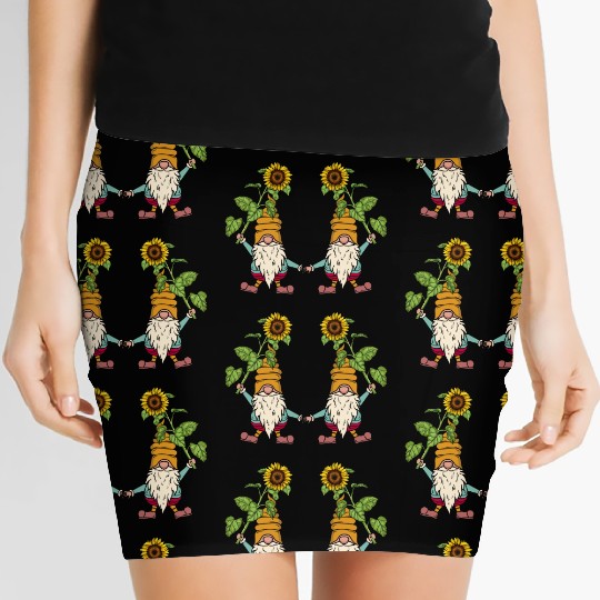 Cute Sunflower Gnomes Gardening Gnome Women's Mini Skirts