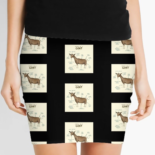anatomy of a goat greeting card Women's Mini Skirts