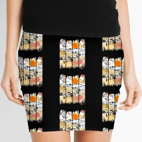 A Wilderness Somewhere, Trees and Nature, Mist Women's Mini Skirts