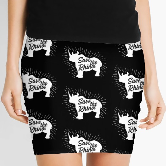 Save the Rhinos Vegan Gift Women's Mini Skirts