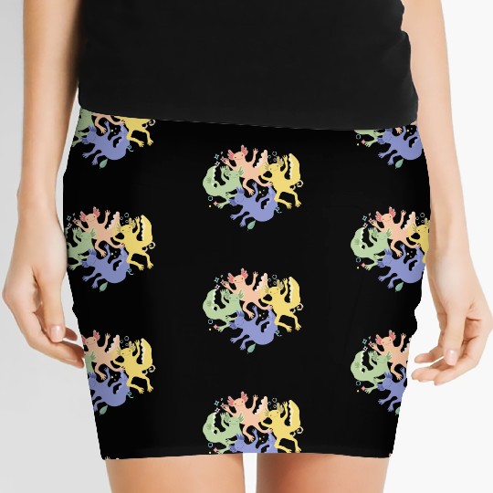 A group of Axolotl friends Women's Mini Skirts