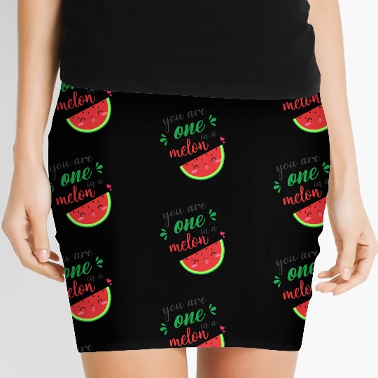 you are one in a melon- cute watermelon Women's Mini Skirts