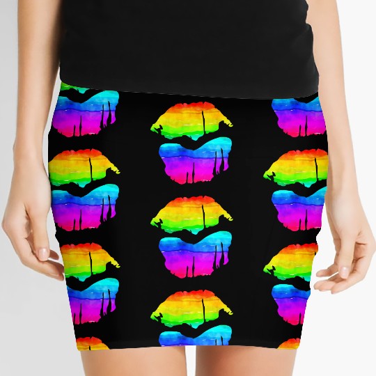 Gay Pride Lips Women's Mini Skirts