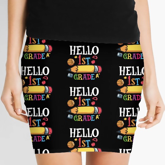Hello 1st Grade Back To School Women's Mini Skirts