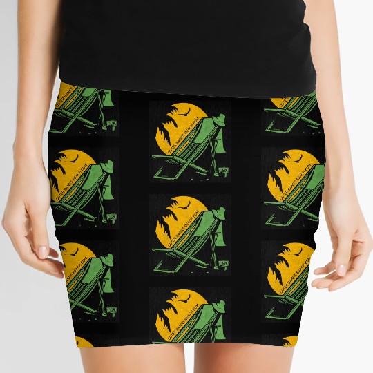 OBX Beach B OBX Sea Green Black Vintage Women's Mini Skirts
