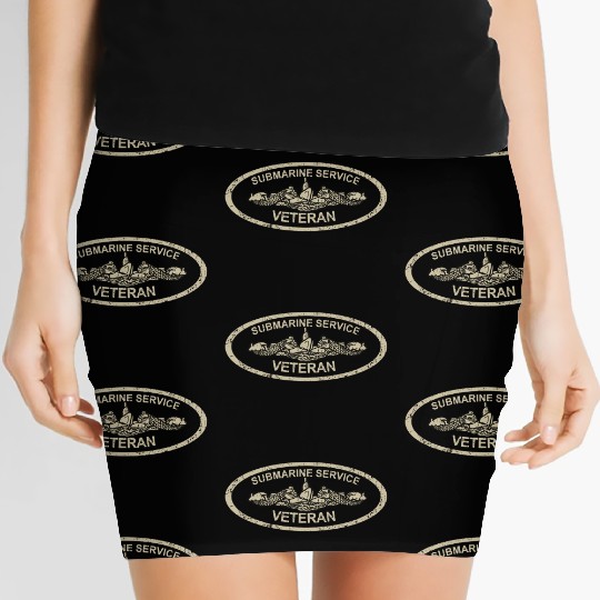 Vintage Us Navy Submarine Service Veteran T Women's Mini Skirts