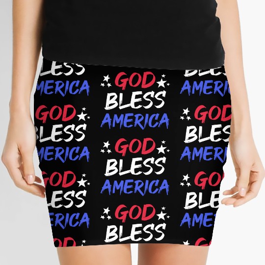 Patriotic USA God Bless America Women's Mini Skirts