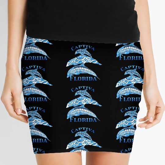 Captiva Florida Vacation Tribal Dolphins Women's Mini Skirts