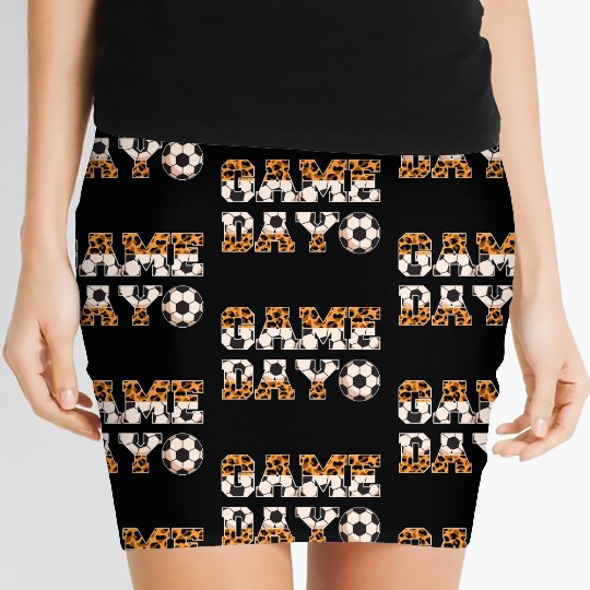 Leopard Soccer Game Day Sports Lover Women's Mini Skirts