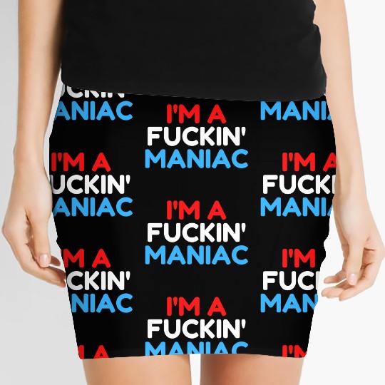 Fuckin' Maniac (Red, White and Blue version) Women's Mini Skirts