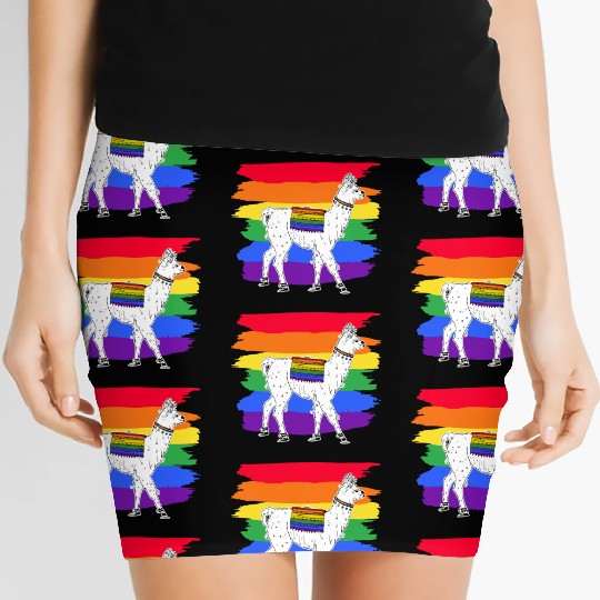LGBTQ Llama Alpaca Women Gay Lesbian Llama Women's Mini Skirts